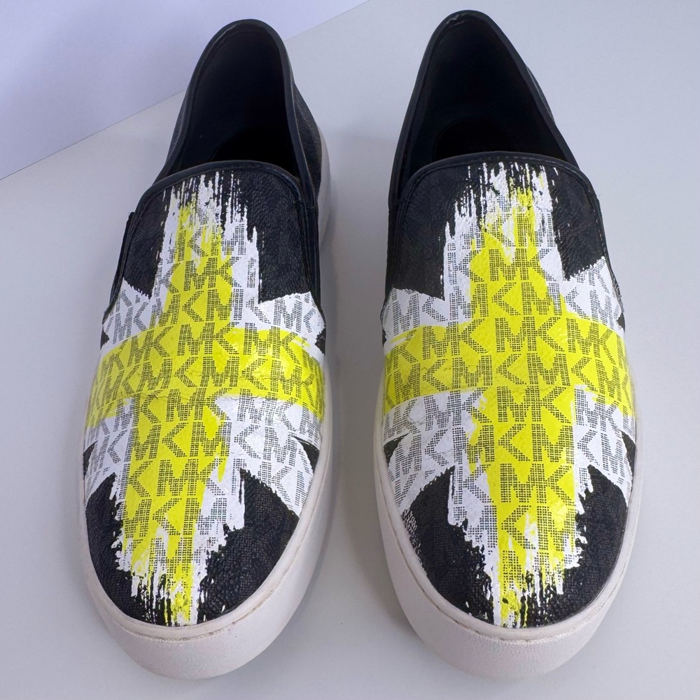 Michael Kors Black and Yellow‎ Slip-On Sneakers